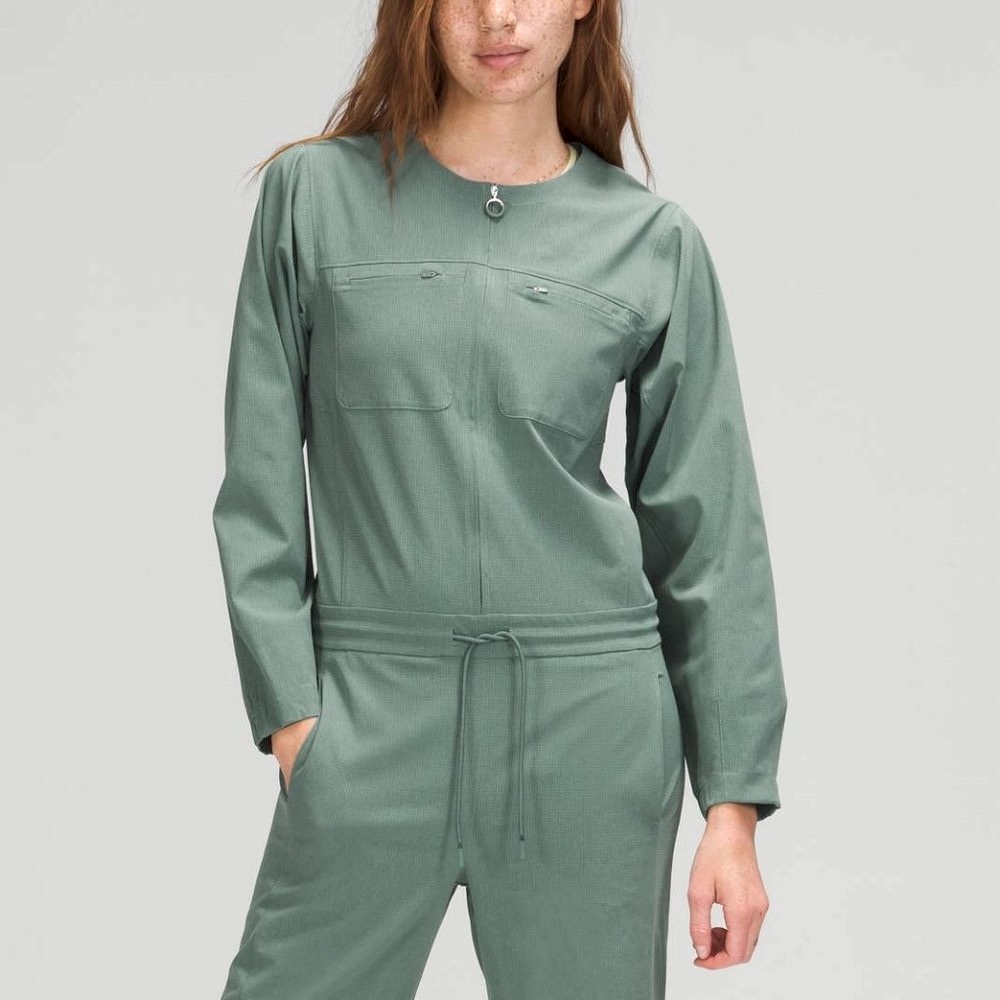 Lululemon Ventlight Zippered Jumpsuit Tidewater Teal size 14